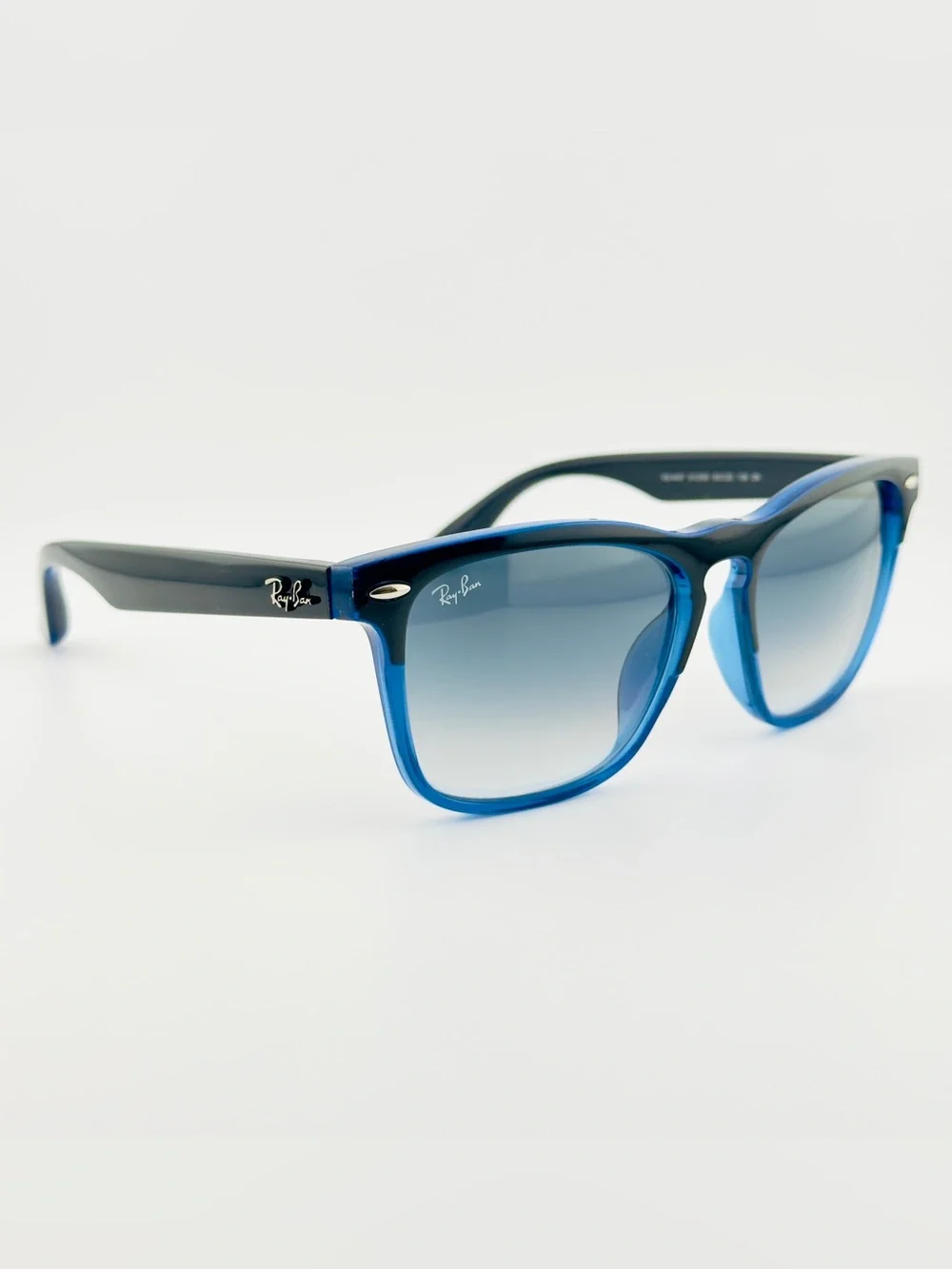 Ray-Ban Steve Sunglasses RB4487 Polished Black on Blue Frame Gradient Blue Lens